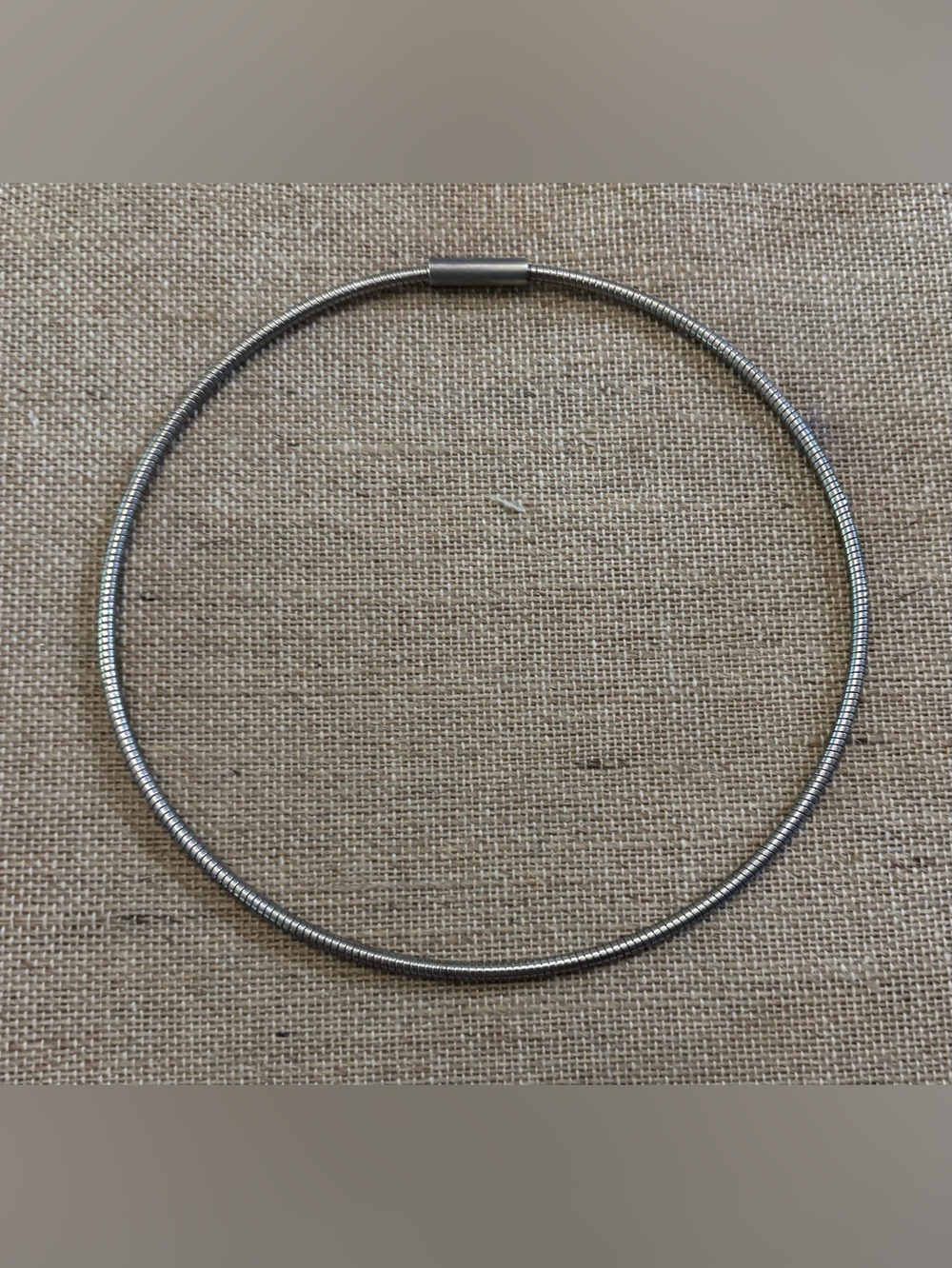 Snake Style Chain Choker Necklace Silver Tone Metal Approx.17”